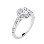 Round Lab Grown Diamond Halo Engagement Ring