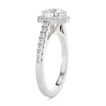 Round Lab Grown Diamond Halo Engagement Ring