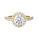 Round Lab Grown Diamond Halo Engagement Ring