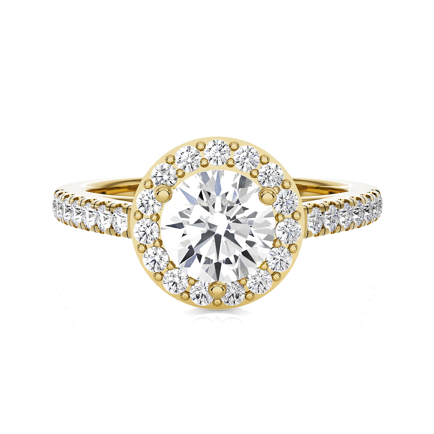 Round Lab Grown Diamond Halo Engagement Ring