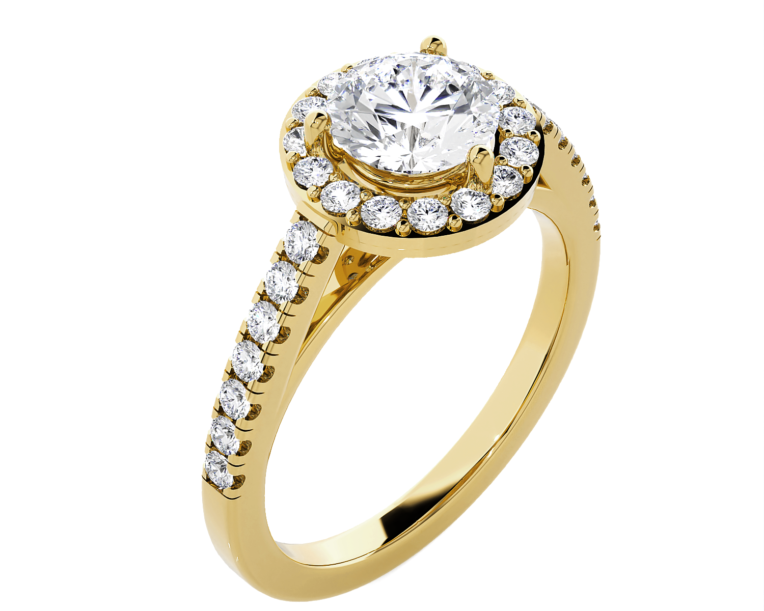 Round Lab Grown Diamond Halo Engagement Ring