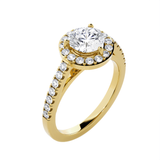 Round Lab Grown Diamond Halo Engagement Ring