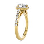 Round Lab Grown Diamond Halo Engagement Ring