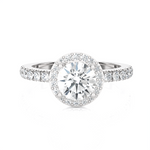 Round Lab Grown Diamond Halo Engagement Ring