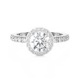 Round Lab Grown Diamond Halo Engagement Ring