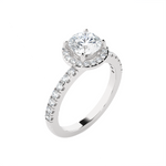 Round Lab Grown Diamond Halo Engagement Ring