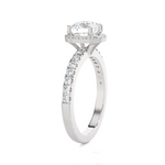 Round Lab Grown Diamond Halo Engagement Ring