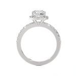 Round Lab Grown Diamond Halo Engagement Ring