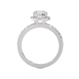 Round Lab Grown Diamond Halo Engagement Ring