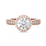 Round Lab Grown Diamond Halo Engagement Ring