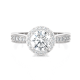 Round Lab Grown Diamond Halo Engagement Ring