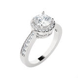 Round Lab Grown Diamond Halo Engagement Ring