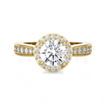 Round Lab Grown Diamond Halo Engagement Ring