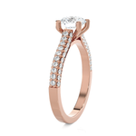 Round Lab Grown Diamond Side Stone Engagement Ring