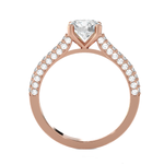 Round Lab Grown Diamond Side Stone Engagement Ring