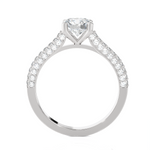 Round Lab Grown Diamond Side Stone Engagement Ring