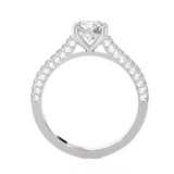 Round Lab Grown Diamond Side Stone Engagement Ring