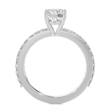 Round Lab Grown Diamond Side Stone Engagement Ring