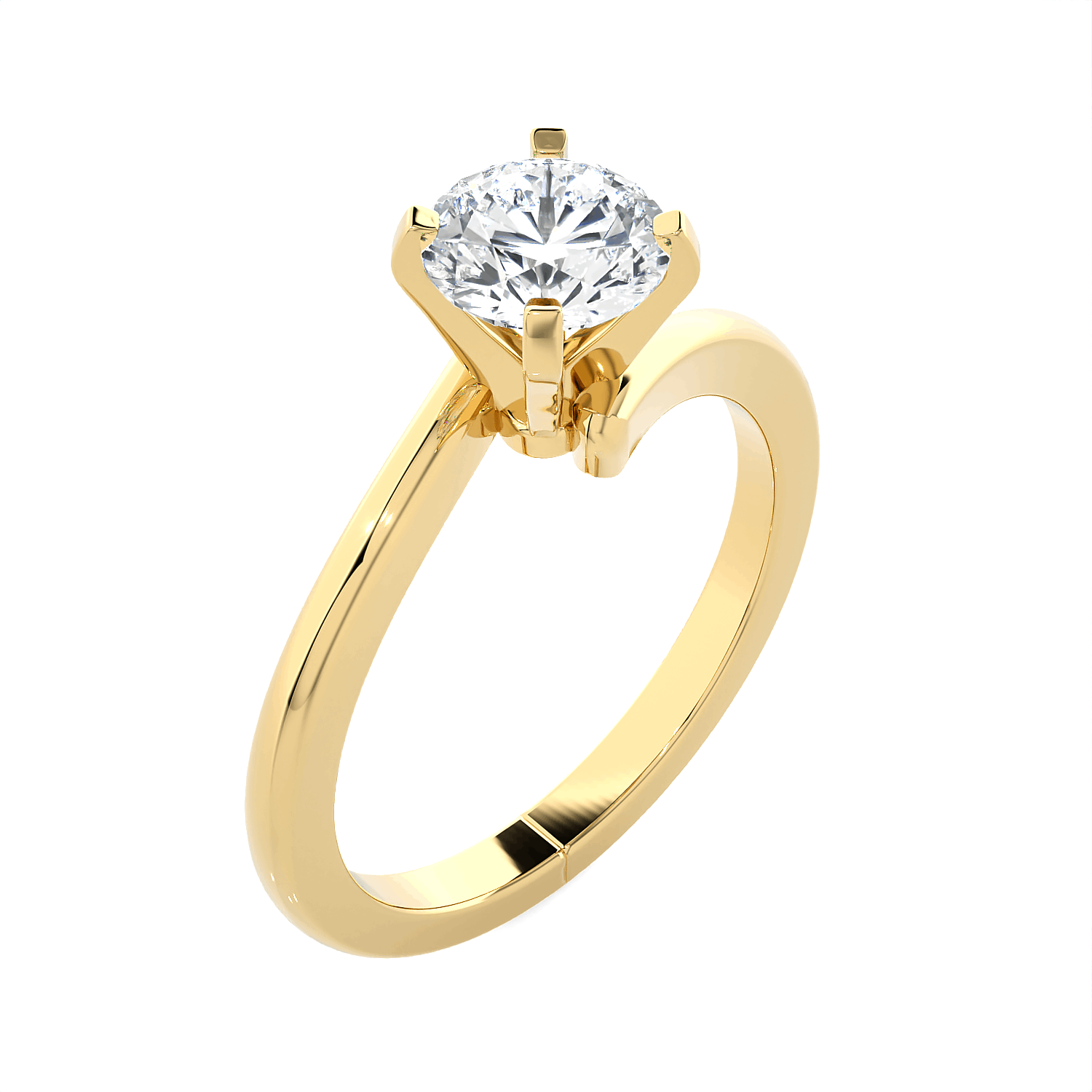 Round Lab Grown Diamond Solitaire Engagement Ring