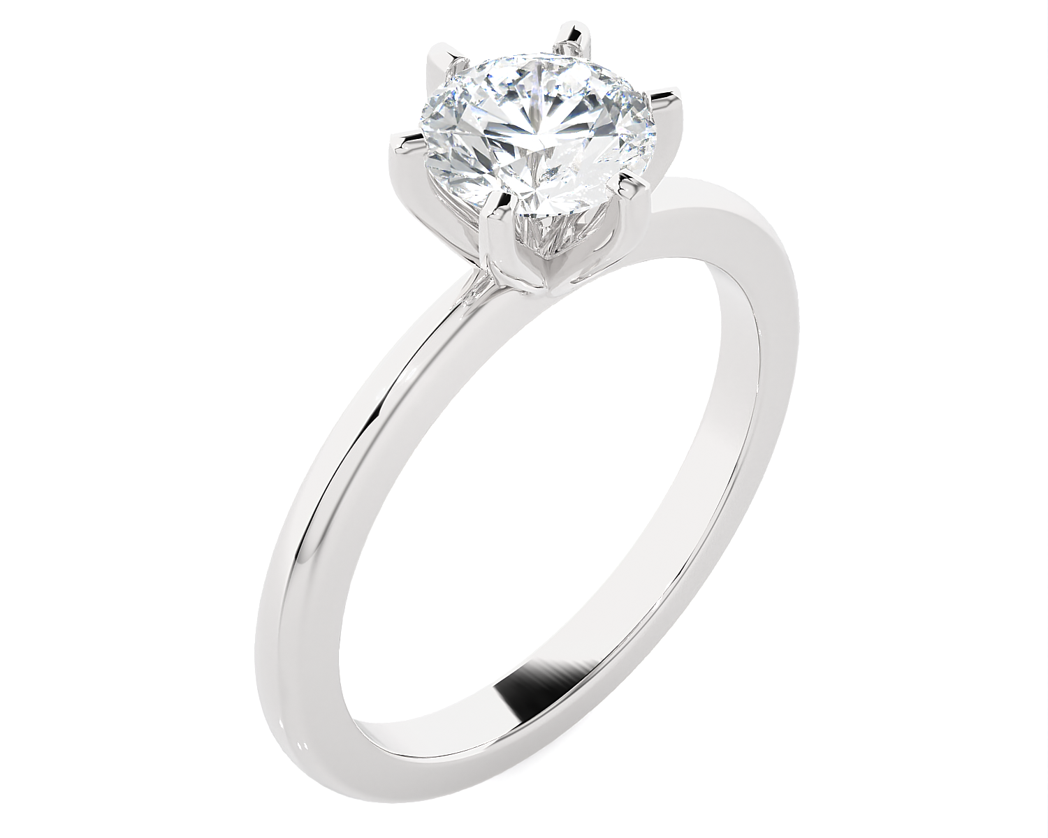 Round Lab Grown Diamond Solitaire Engagement Ring