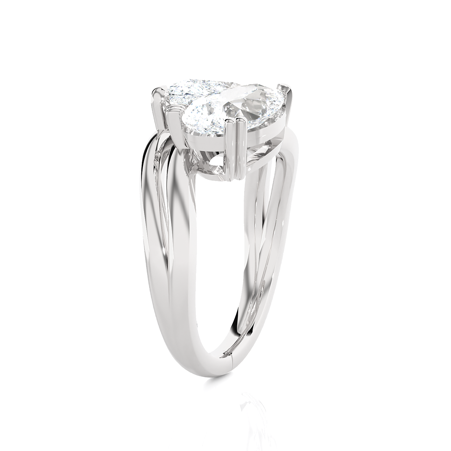 2 ctw Pear-Shaped Lab Grown Diamond Ring