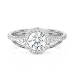 Round Lab Grown Diamond Halo Engagement Ring