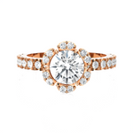 Round Lab Grown Diamond Halo Engagement Ring
