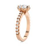 Round Lab Grown Diamond Halo Engagement Ring