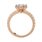 Round Lab Grown Diamond Halo Engagement Ring