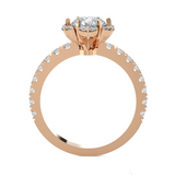 Round Lab Grown Diamond Halo Engagement Ring