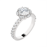Round Lab Grown Diamond Halo Engagement Ring