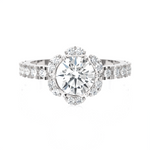 Round Lab Grown Diamond Halo Engagement Ring