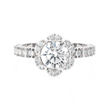Round Lab Grown Diamond Halo Engagement Ring