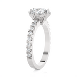 Round Lab Grown Diamond Halo Engagement Ring