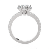Round Lab Grown Diamond Halo Engagement Ring