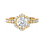 Round Lab Grown Diamond Halo Engagement Ring