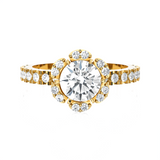 Round Lab Grown Diamond Halo Engagement Ring