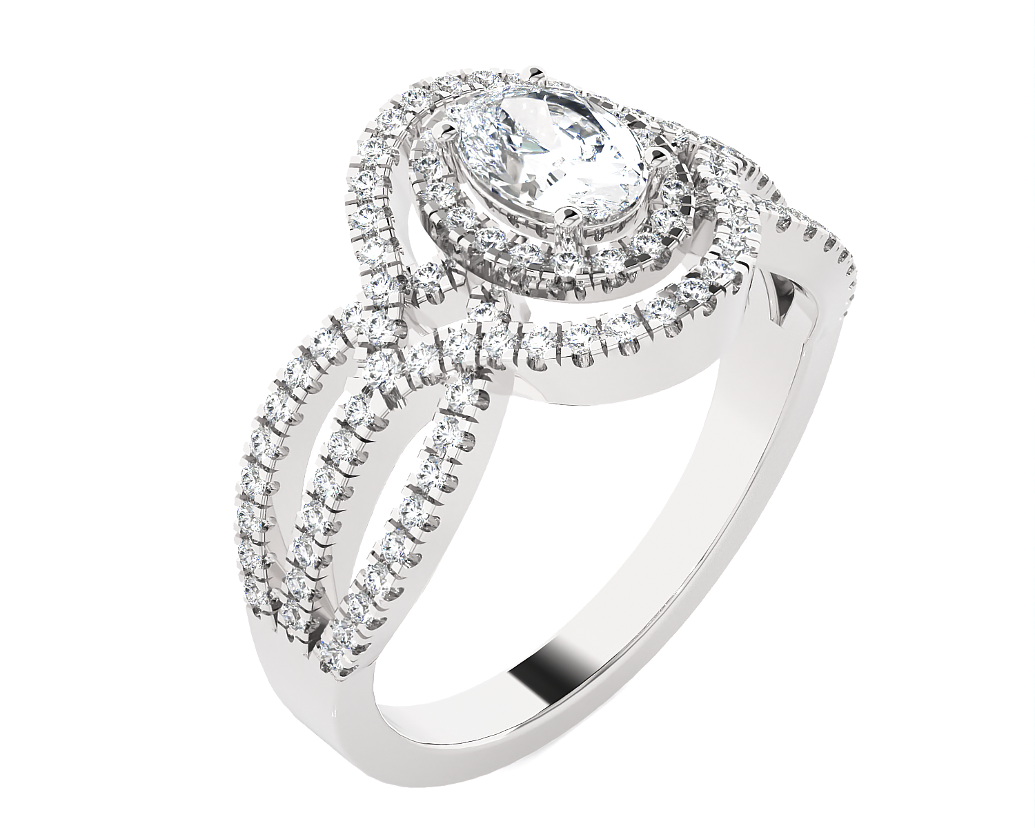 Oval Lab Grown Diamond Halo Engagement Ring