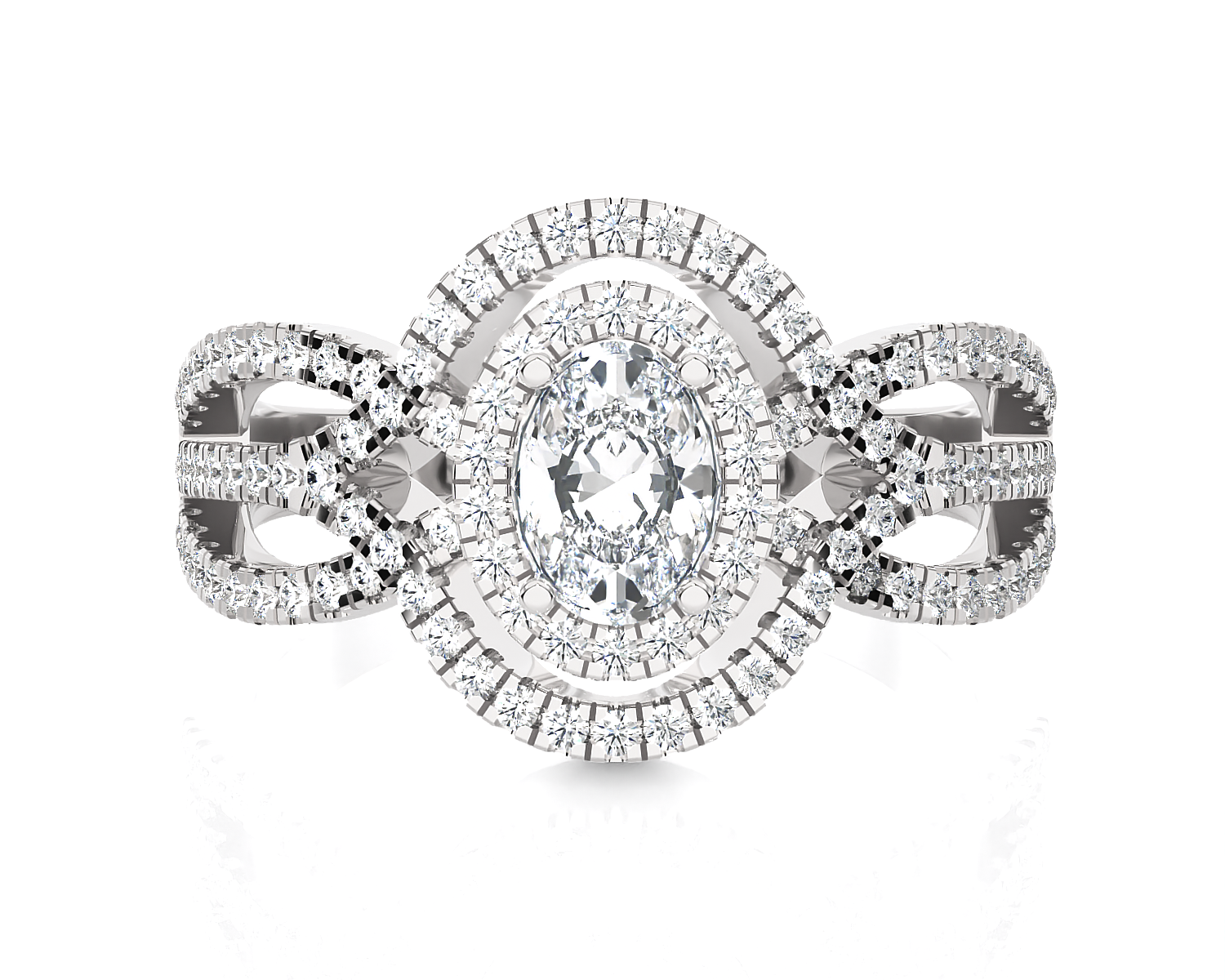 Oval Lab Grown Diamond Halo Engagement Ring