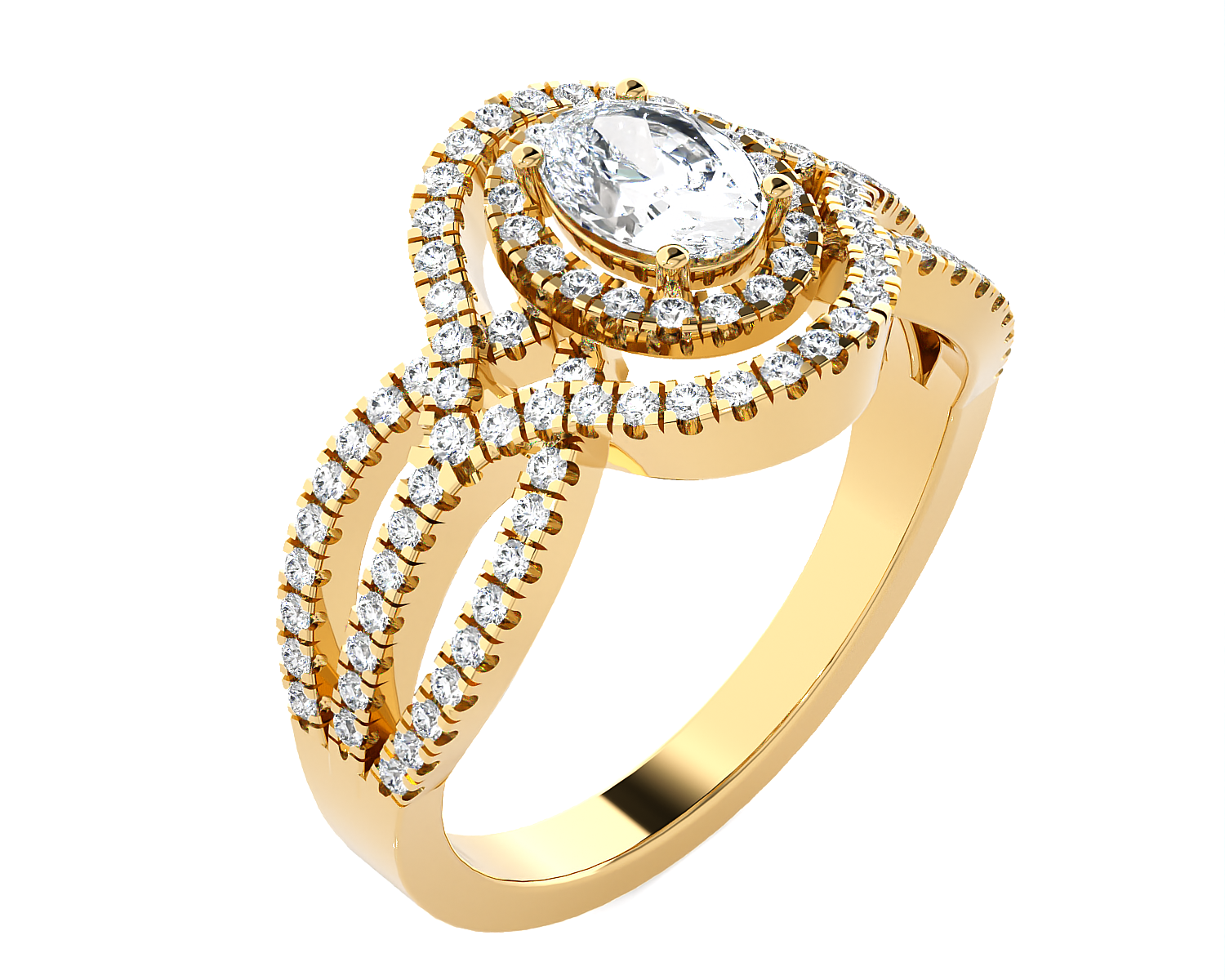 Oval Lab Grown Diamond Halo Engagement Ring
