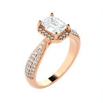 Emerald-Cut Lab Grown Diamond Halo Engagement Ring