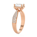 Emerald-Cut Lab Grown Diamond Halo Engagement Ring