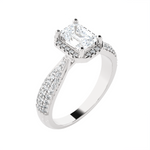 Emerald-Cut Lab Grown Diamond Halo Engagement Ring