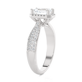 Emerald-Cut Lab Grown Diamond Halo Engagement Ring