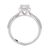 Emerald-Cut Lab Grown Diamond Halo Engagement Ring
