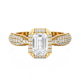 Emerald-Cut Lab Grown Diamond Halo Engagement Ring