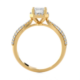 Emerald-Cut Lab Grown Diamond Halo Engagement Ring