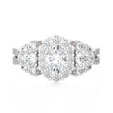 Oval With Round Three Stone Lab Grown Diamond Ring