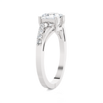 Princess-Cut Lab Grown Diamond Side Stone Engagement Ring