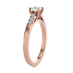Round Lab Grown Diamond Side Stone Engagement Ring